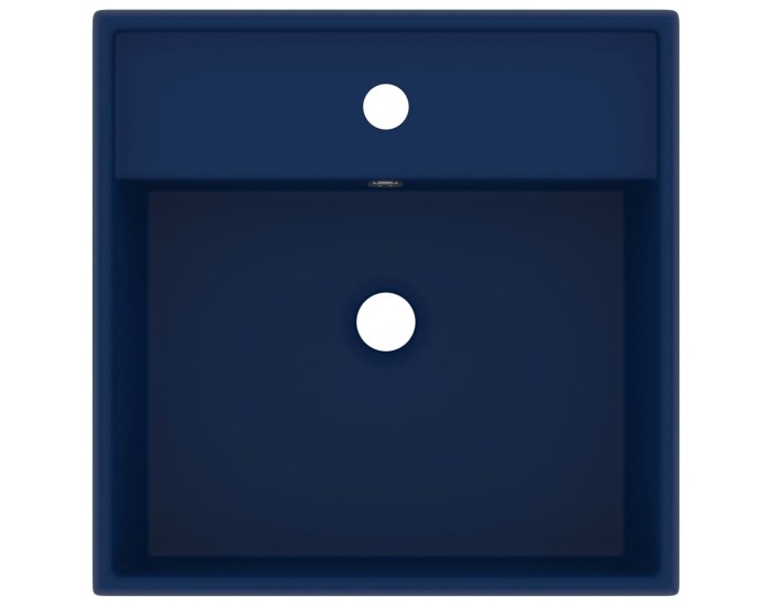 Sonata Мивка с преливник лукс квадрат тъмносин мат 41x41 см керамика