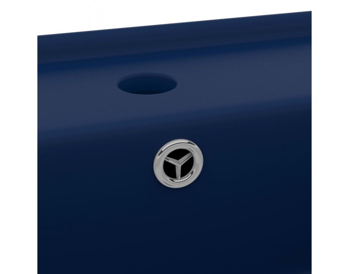 Sonata Мивка с преливник лукс квадрат тъмносин мат 41x41 см керамика