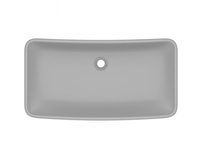 Sonata Луксозна правоъгълна мивка матово светлосива 71x38 см керамика