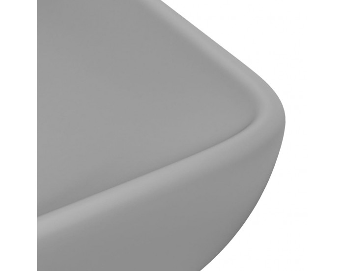 Sonata Луксозна правоъгълна мивка матово светлосива 71x38 см керамика