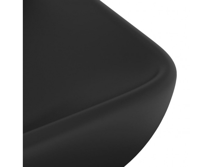 Sonata Луксозна правоъгълна мивка матово черна 71x38 см керамика