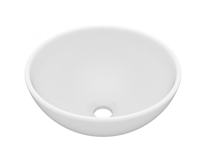 Sonata Мивка за баня лукс кръгла матово бяла 32,5x14 см керамика
