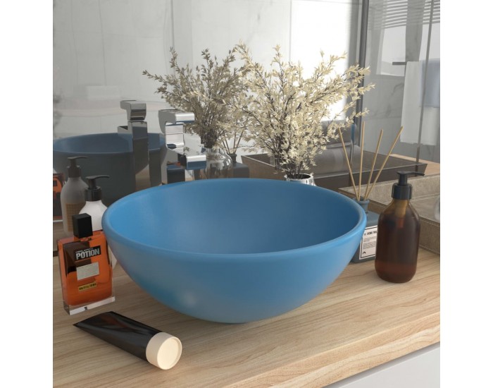 Sonata Мивка за баня лукс кръгла светлосин мат 32,5x14 см керамика