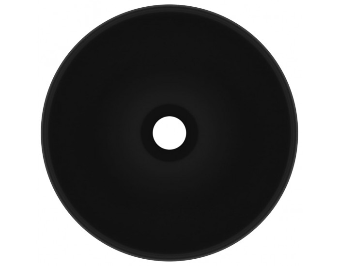 Sonata Мивка за баня лукс кръгла матово черна 32,5x14 см керамика