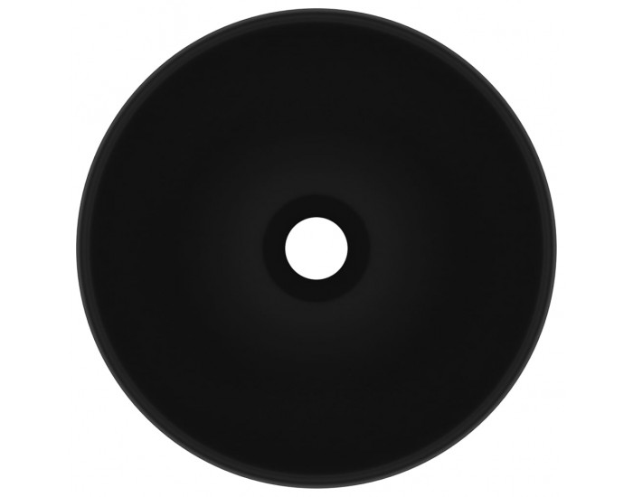 Sonata Мивка за баня лукс кръгла матово черна 32,5x14 см керамика