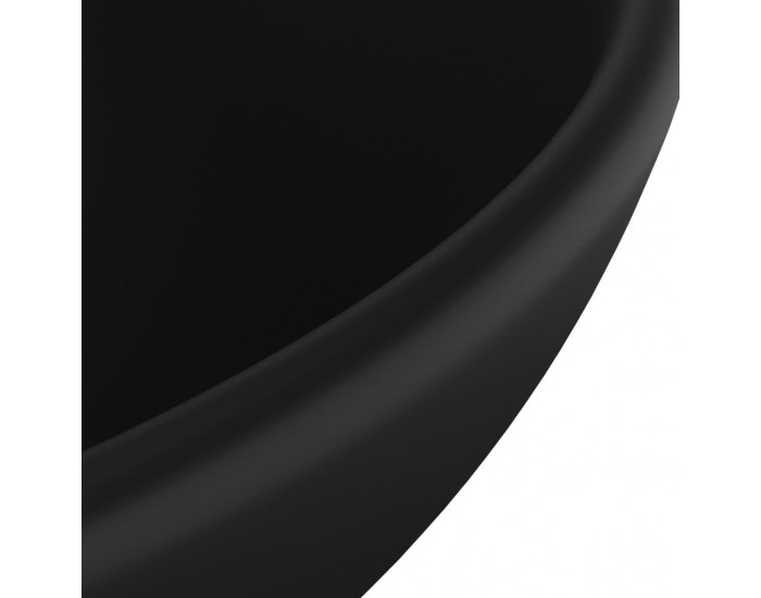 Sonata Мивка за баня лукс кръгла матово черна 32,5x14 см керамика