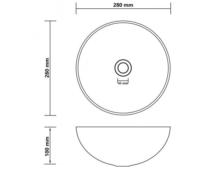 Sonata Керамична мивка за баня, светлосиня, кръгла