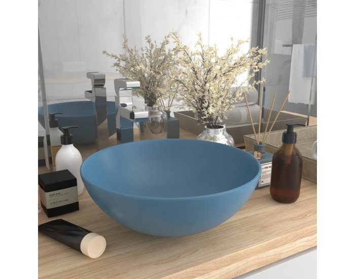 Sonata Керамична мивка за баня, светлосиня, кръгла
