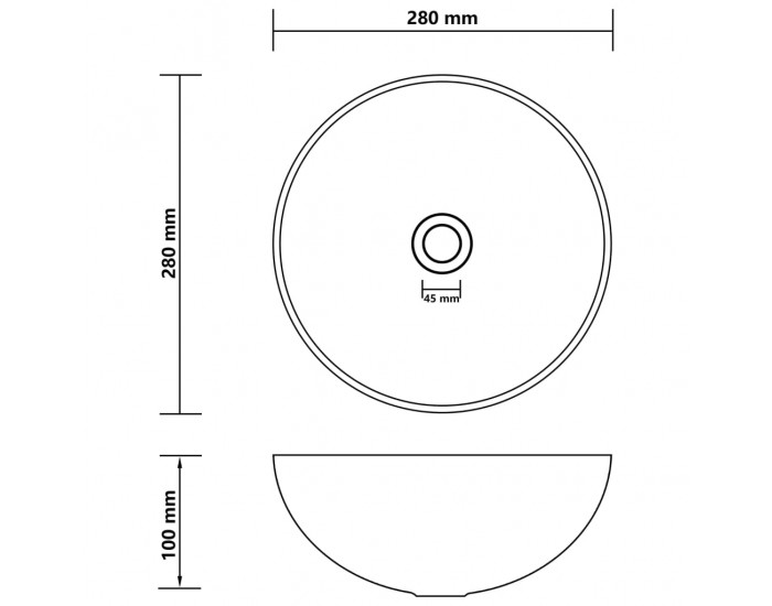 Sonata Керамична мивка за баня, тъмносиня, кръгла