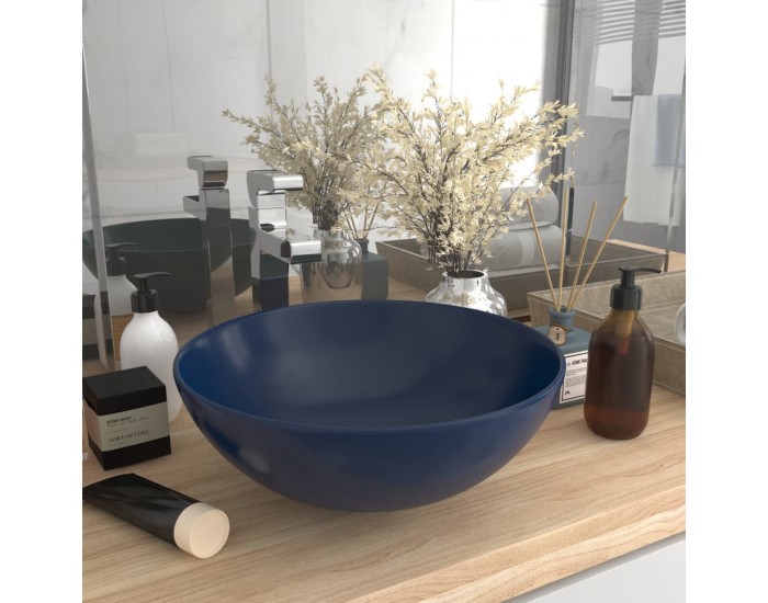 Sonata Керамична мивка за баня, тъмносиня, кръгла