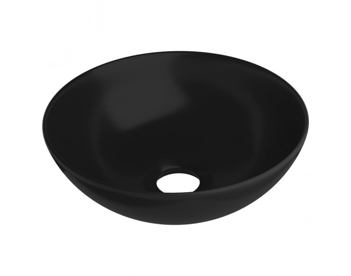 Sonata Керамична мивка за баня, матово черна, кръгла