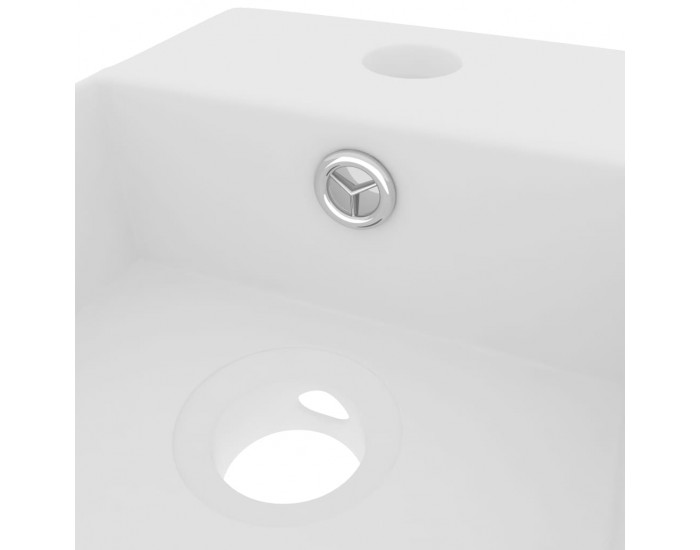 Sonata Мивка за баня с преливник, керамична, матово бяла