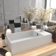 Sonata Мивка за баня с преливник, керамична, матово бяла