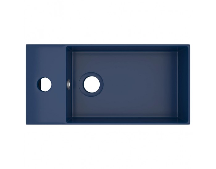 Sonata Мивка за баня с преливник, керамична, тъмносиня