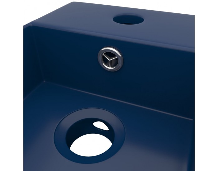 Sonata Мивка за баня с преливник, керамична, тъмносиня