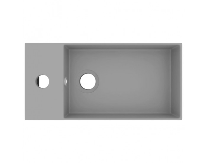 Sonata Мивка за баня с преливник, керамична, светлосива