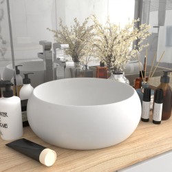 Sonata Луксозна кръгла мивка, матово бяла, 40x15 см, керамика - Баня