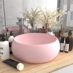 Sonata Луксозна кръгла мивка, матово розова, 40x15 см, керамика - Мивки и Смесители