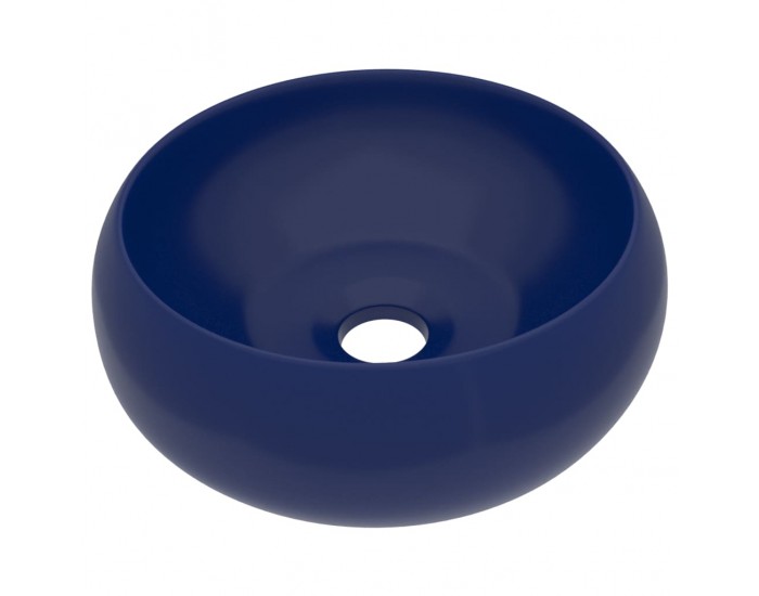 Sonata Луксозна кръгла мивка, матово тъмносиня, 40x15 см, керамика
