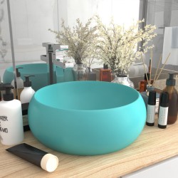 Sonata Луксозна кръгла мивка, матово светлозелена, 40x15 см, керамика - Мивки и Смесители