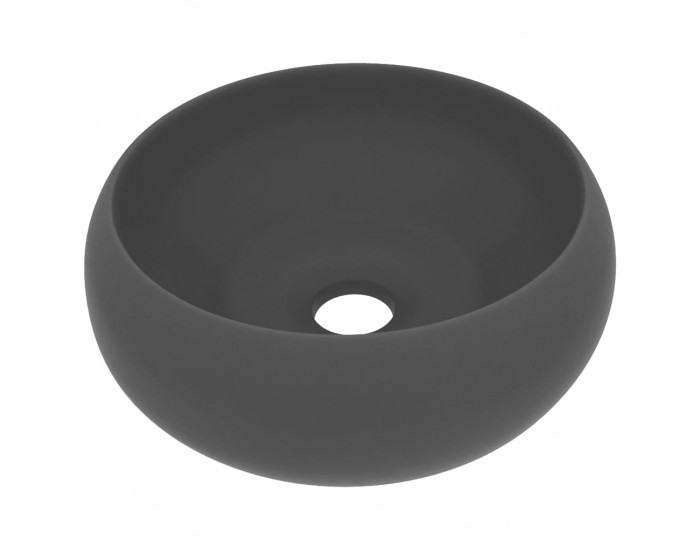 Sonata Луксозна кръгла мивка, матово тъмносива, 40x15 см, керамика
