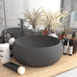 Sonata Луксозна кръгла мивка, матово тъмносива, 40x15 см, керамика - Баня