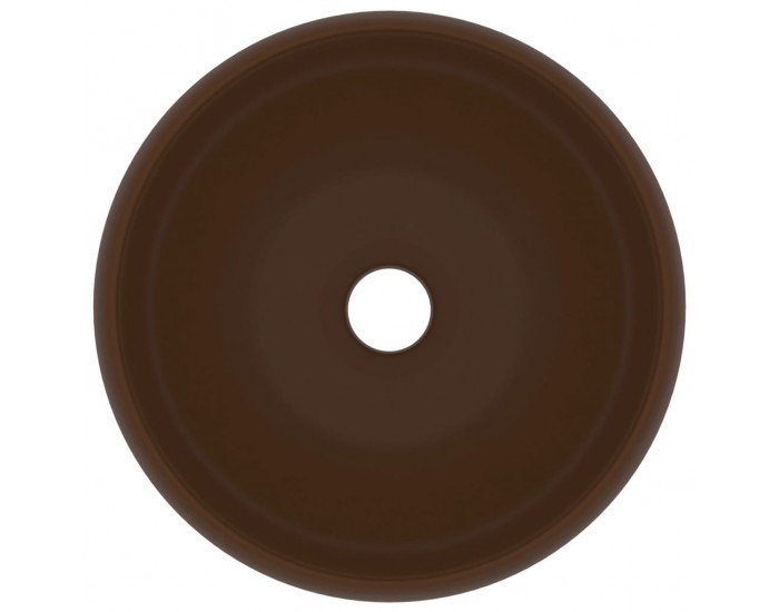 Sonata Луксозна кръгла мивка, матово тъмнокафява, 40x15 см, керамика