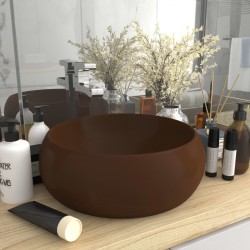 Sonata Луксозна кръгла мивка, матово тъмнокафява, 40x15 см, керамика - Мивки и Смесители