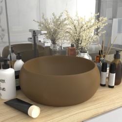 Sonata Луксозна кръгла мивка, матово кремава, 40x15 см, керамика - Мивки и Смесители