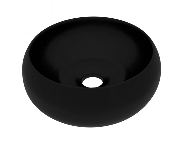 Sonata Луксозна кръгла мивка, матово черна, 40x15 см, керамика