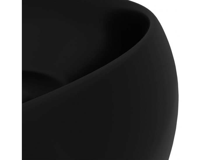 Sonata Луксозна кръгла мивка, матово черна, 40x15 см, керамика