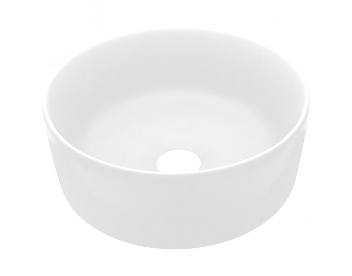 Sonata Луксозна кръгла мивка, матово бяла, 40x15 см, керамика