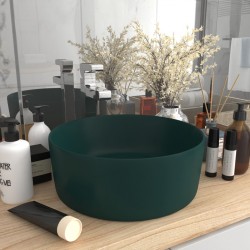 Sonata Луксозна кръгла мивка, матово тъмнозелена, 40x15 см, керамика - Баня