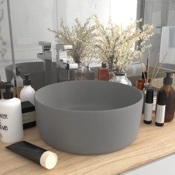 Sonata Луксозна кръгла мивка, матово светлосива, 40x15 см, керамика - Мивки и Смесители