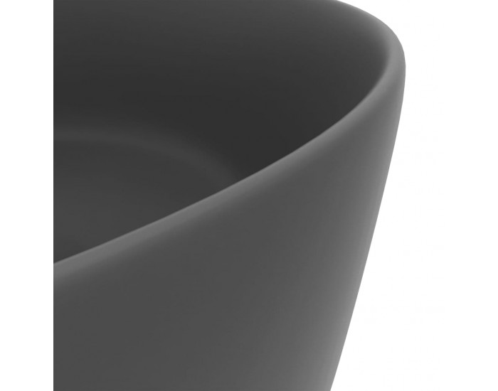 Sonata Луксозна кръгла мивка, матово тъмносива, 40x15 см, керамика