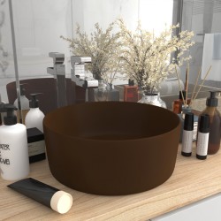 Sonata Луксозна кръгла мивка, матово тъмнокафява, 40x15 см, керамика - Мивки и Смесители