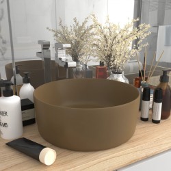 Sonata Луксозна кръгла мивка, матово кремава, 40x15 см, керамика - Мивки и Смесители