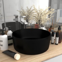 Sonata Луксозна кръгла мивка, матово черна, 40x15 см, керамика - Баня