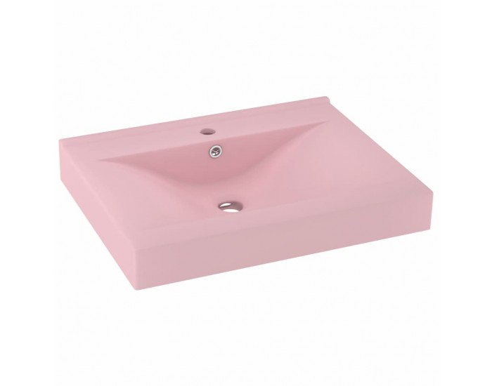 Sonata Луксозна мивка с отвор за кран розов мат 60x46 см керамика