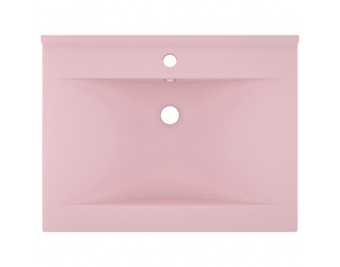 Sonata Луксозна мивка с отвор за кран розов мат 60x46 см керамика