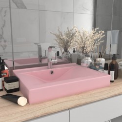 Sonata Луксозна мивка с отвор за кран розов мат 60x46 см керамика - Баня