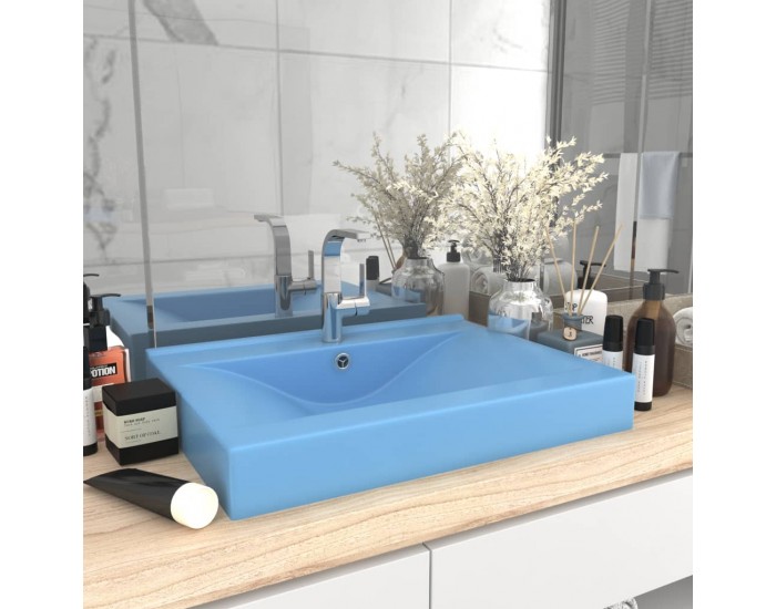 Sonata Луксозна мивка с отвор за кран светлосин мат 60x46 см керамика