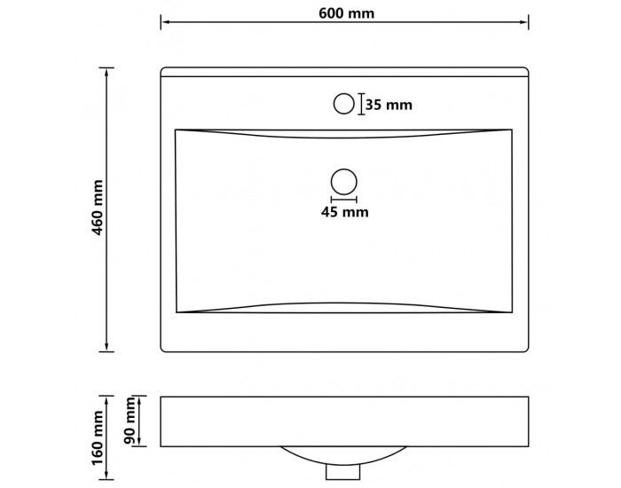 Sonata Луксозна мивка отвор за кран светлозелен мат 60x46 см керамика