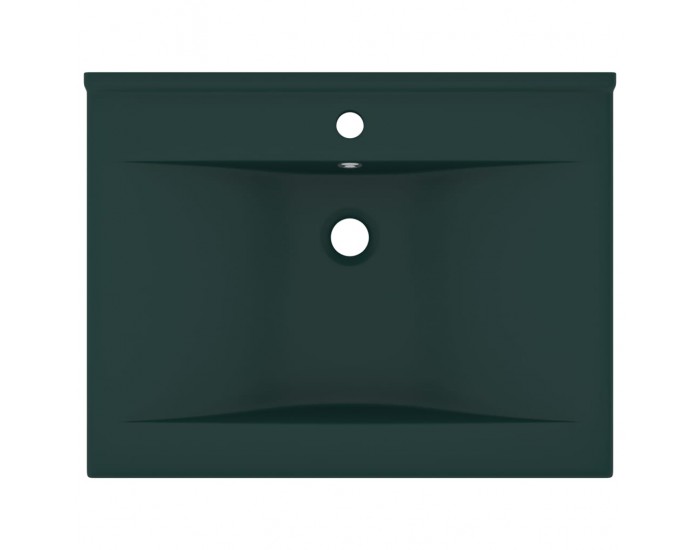 Sonata Луксозна мивка с отвор за кран тъмнозелен мат 60x46 см керамика