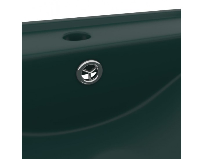 Sonata Луксозна мивка с отвор за кран тъмнозелен мат 60x46 см керамика