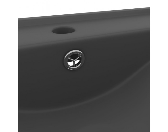 Sonata Луксозна мивка с отвор за кран тъмносив мат 60x46 см керамика