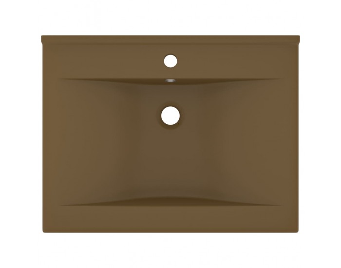 Sonata Луксозна мивка с отвор за кран кремав мат 60x46 см керамика