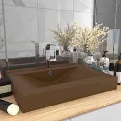 Sonata Луксозна мивка с отвор за кран кремав мат 60x46 см керамика - Баня