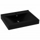 Sonata Луксозна мивка с отвор за кран черен мат 60x46 см керамика