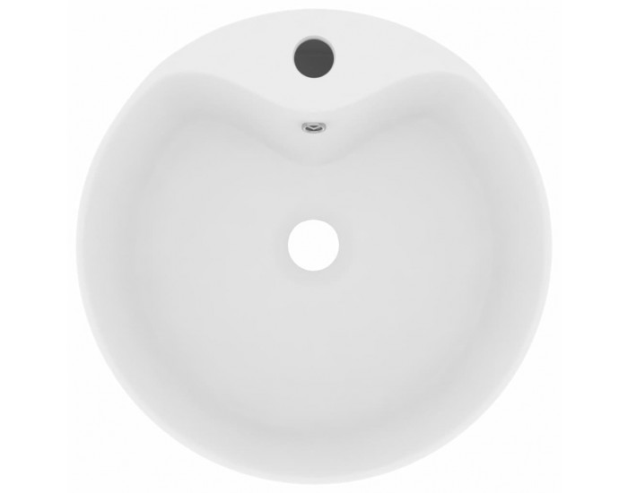 Sonata Луксозна мивка с преливник бял мат 36x13 см керамика